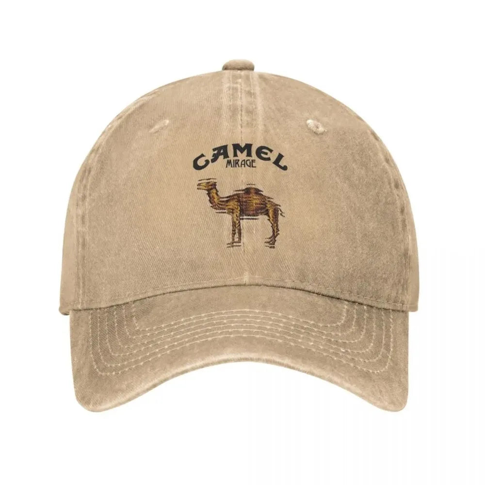 Camel Distressed Washed Baseball Cap