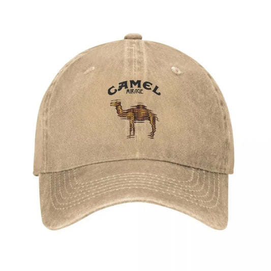 Camel Distressed Washed Baseball Cap