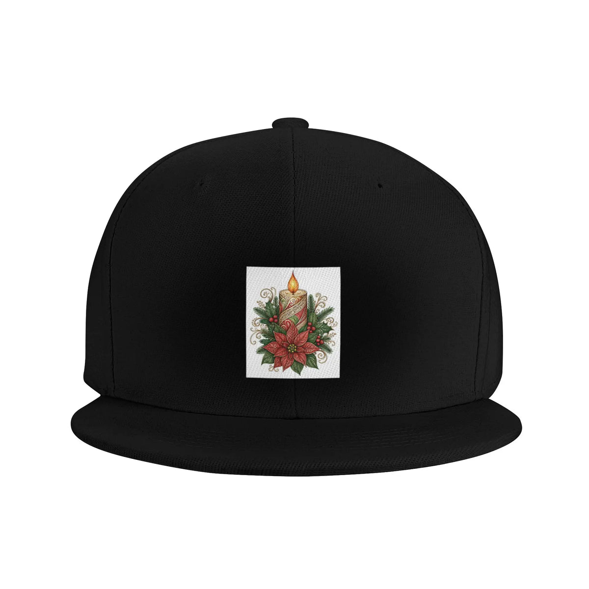 Christmas Candle Flat Brim Snapback Cap