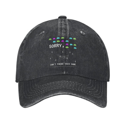 Space Invaders Vintage Distressed Washed Denim Baseball Cap