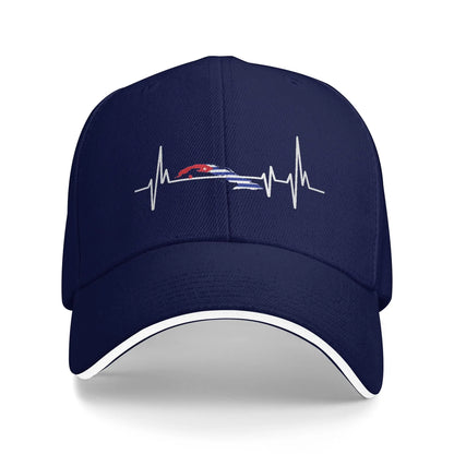 Cuban Flag Heartbeat Outdoor Baseball Cap