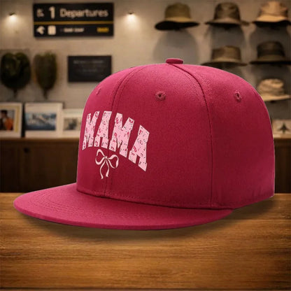 Mama Leopard Print Bow Snapback Cap
