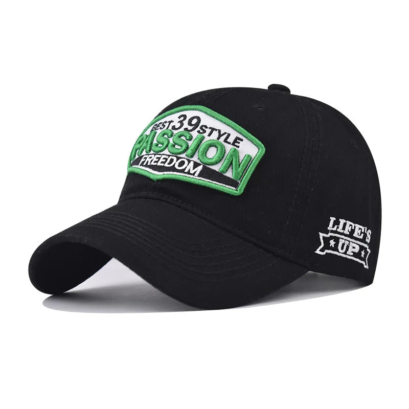 Unisex Cotton Washed Baseball Cap Men Letter Embroid Vintage