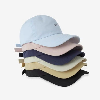 Cartoon Cat Embroidered Adjustable Baseball Cap