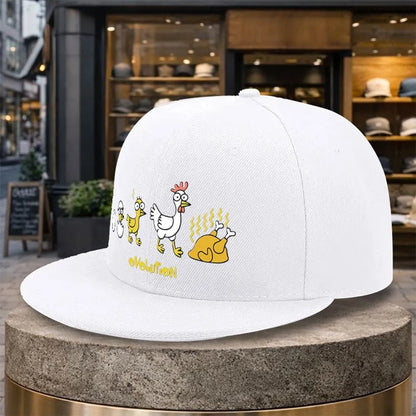 Chicken Evolution Flat Brim Unisex Snapback Cap