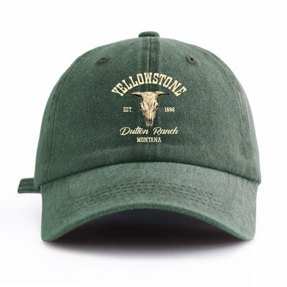 Yellowstone Print Washed Baseball Cap