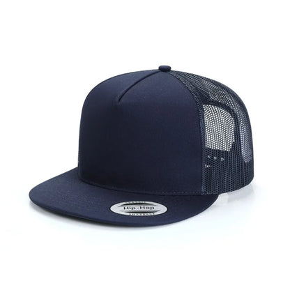Custom Logo Embroidered Mesh Flat Brim Snapback Cap