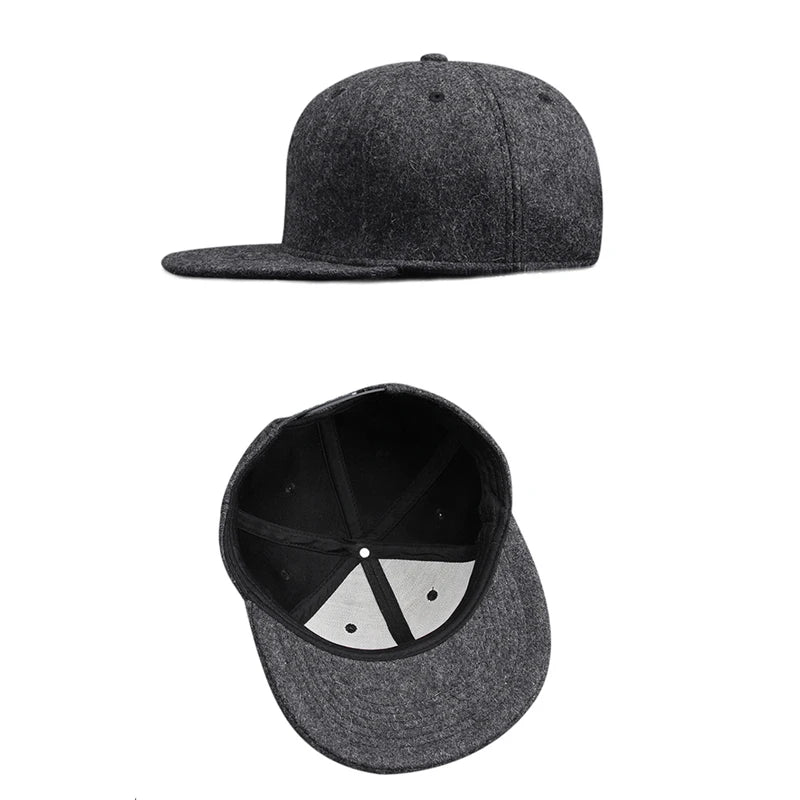 Woolen New York Fitted Flat Brim Snapback cap