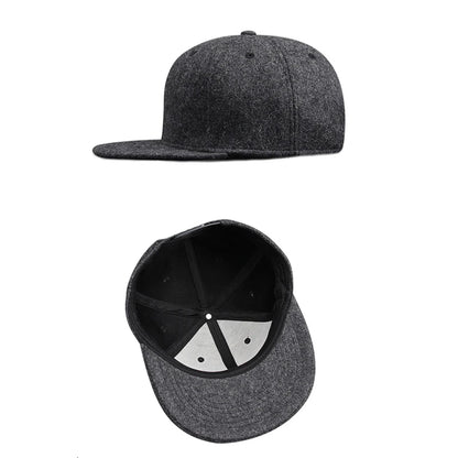 Woolen New York Fitted Flat Brim Snapback cap