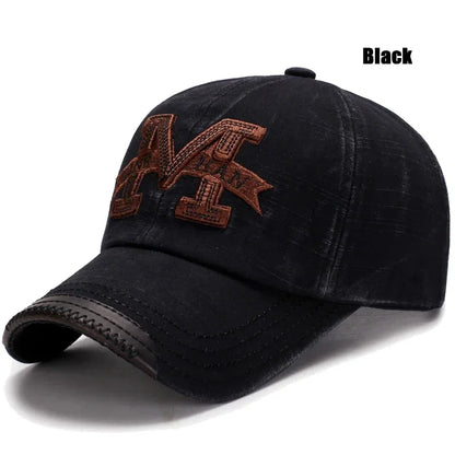 Spring And Autumn Washed Hats Mens Casual Old Baseball Caps Outdoor Embroidered Sun Hats
