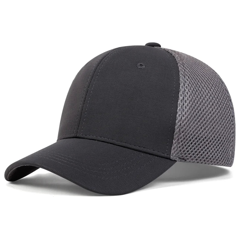 Summer Breathable Stretch Hats Fitted Solid Color Baseball Cap