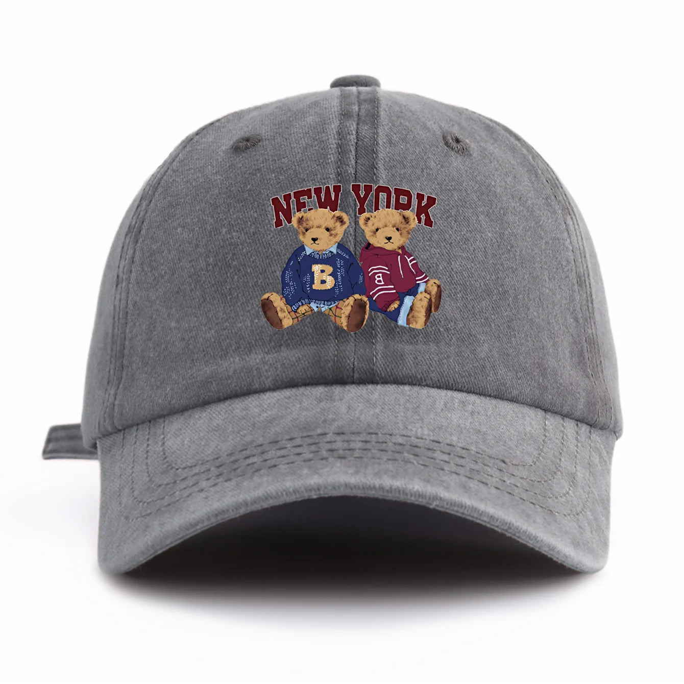 Bear Duo Washed Retro Baseball Cap
