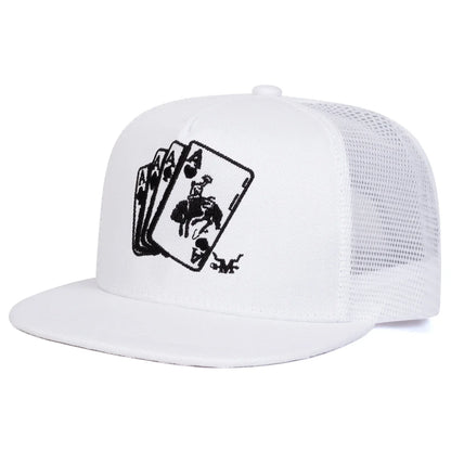 Poker A Embroidery Casual Snapback Cap