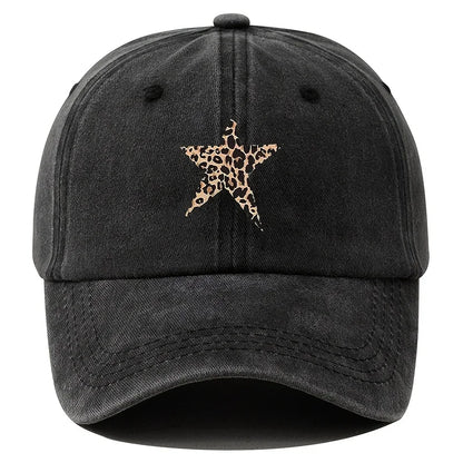 Retro Leopard Star Print Baseball Cap