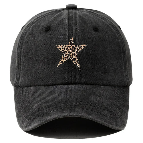 Retro Leopard Star Print Baseball Cap