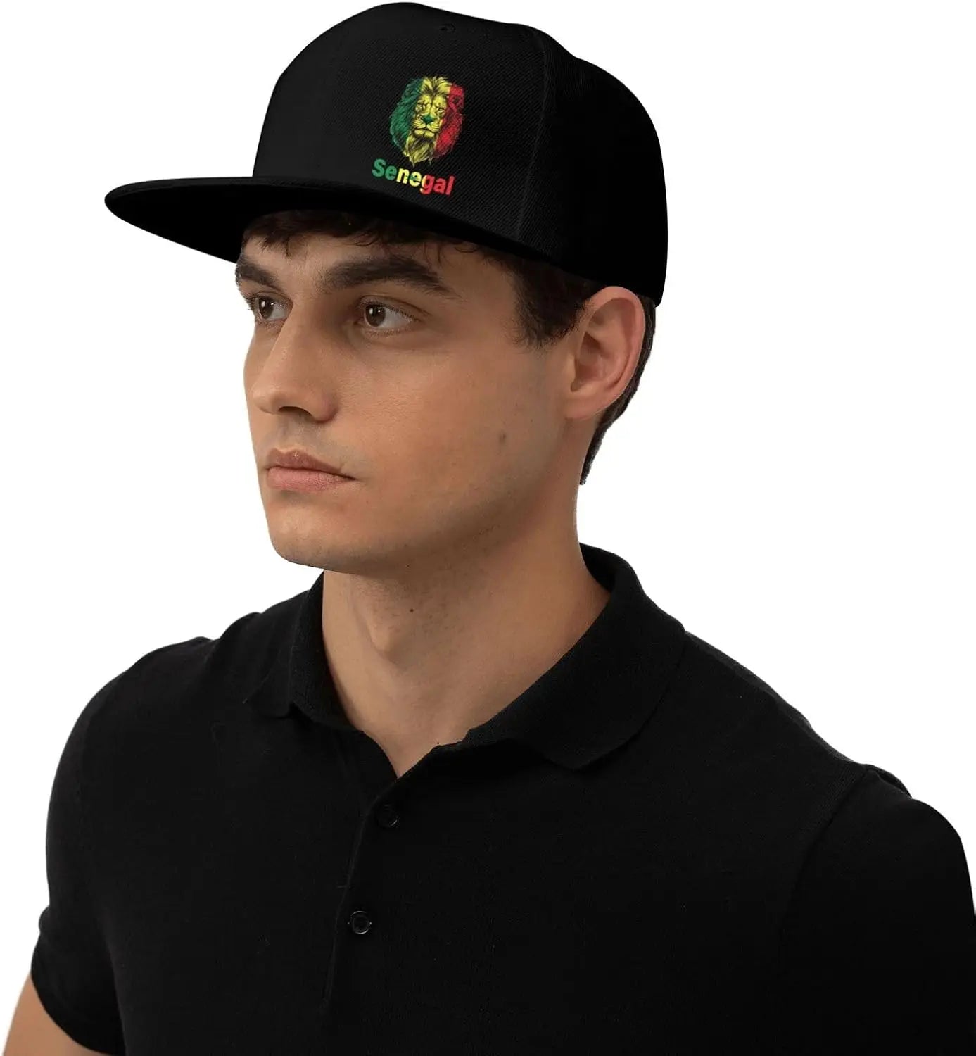Senegal Lion Flag Print Cotton Baseball Cap Adjustable