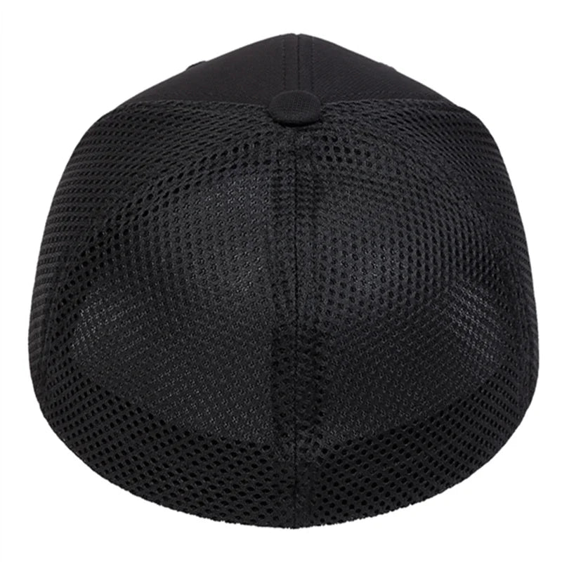 Summer Breathable Stretch Hats Fitted Solid Color Baseball Cap