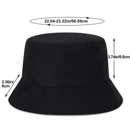 Unisex Black White Checkered Printing Personality Bucket Hats