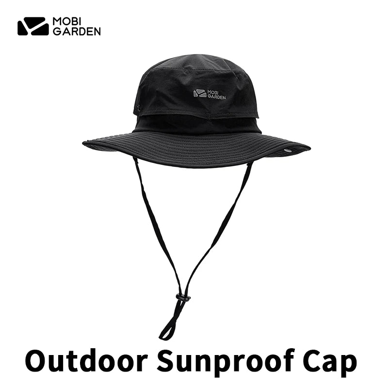 MOBI GARDEN 9CM Wide Brim UV Protection Bucket Hat