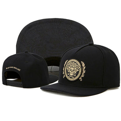 Cotton Embroidered Flat Brim Trucker Snapback Cap