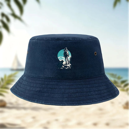 Man With Dog Mountain Bucket Hat