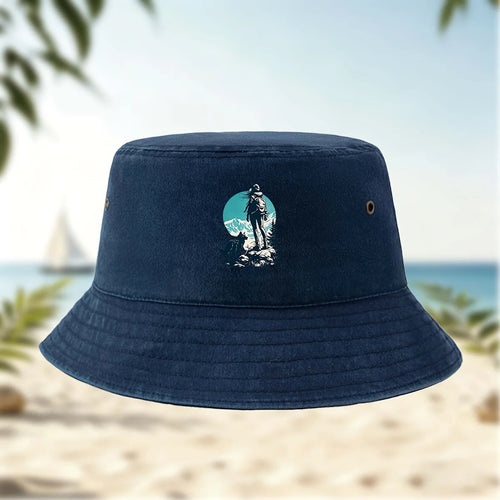 Man With Dog Mountain Bucket Hat