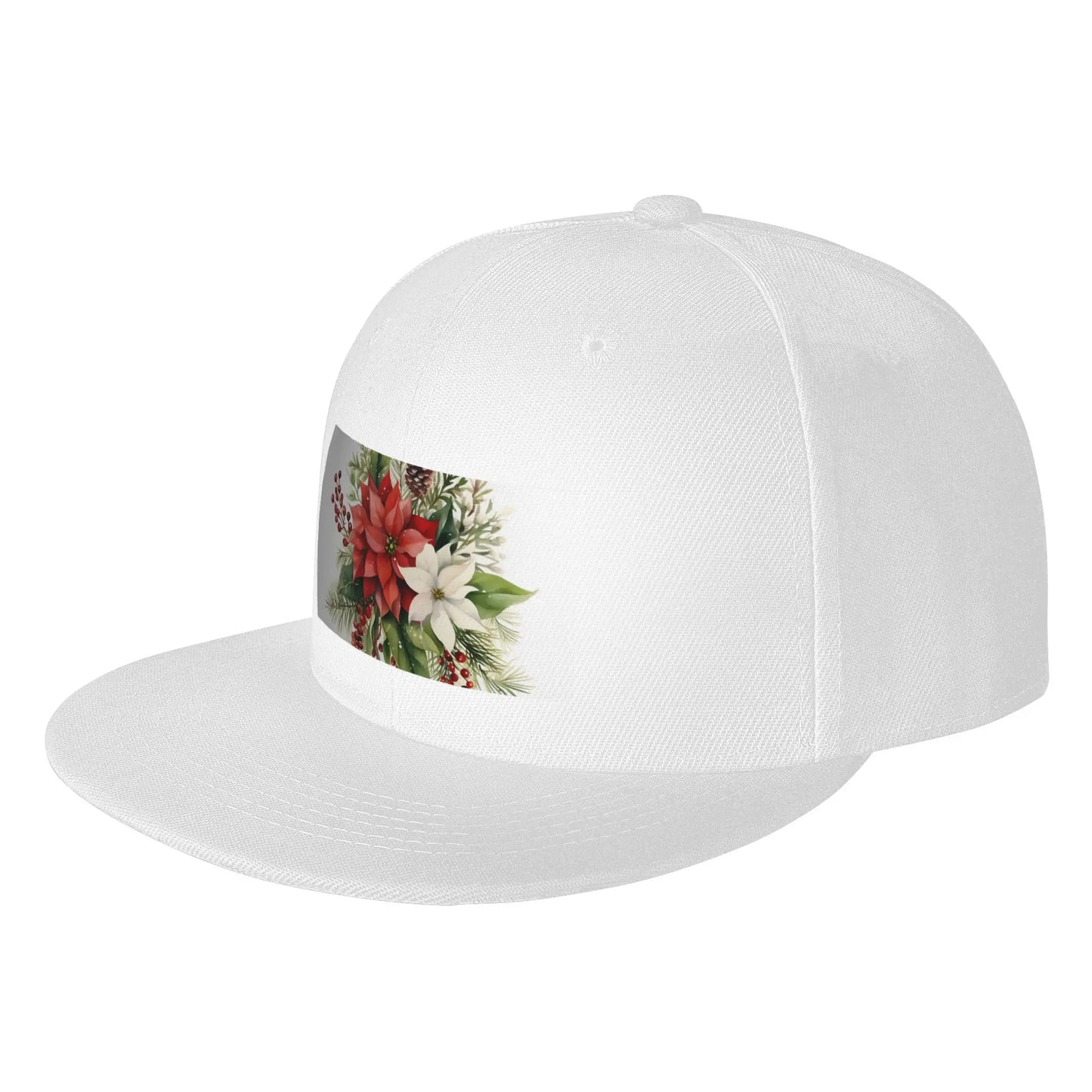 Christmas Floral Bouquet Snapback Cap