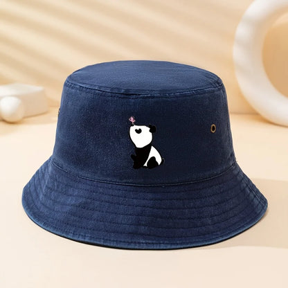 Heart Panda Print Bucket Hat