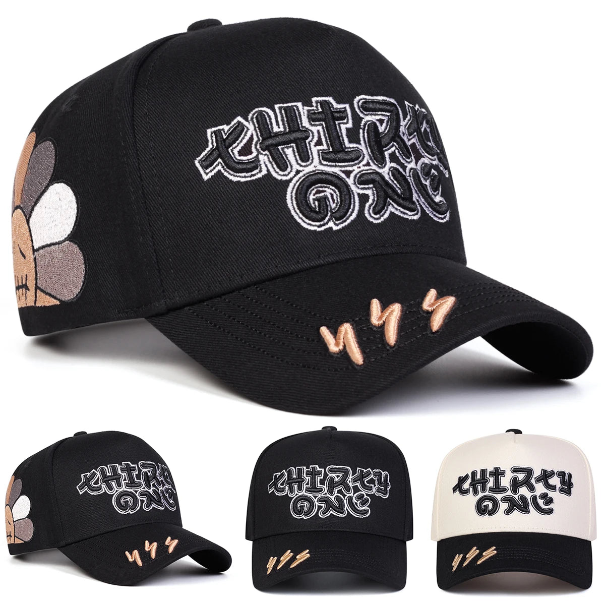 Lightning Embroidery Adjustable Sports Baseball Cap