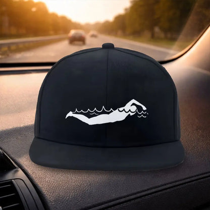 Swimmer Print Design Snapback Cap Hat