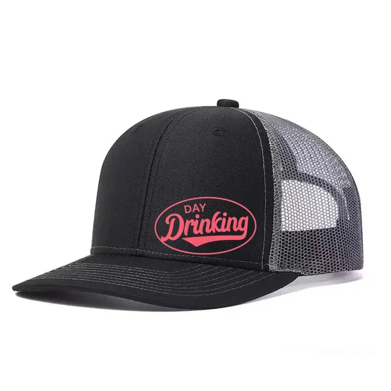 Day Drinking Printed Mesh Trucker Snapback Cap