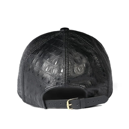 Genuine Crocodile Pattern Sheep Leather Snapback Cap