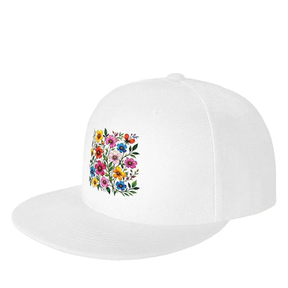 Colorful Floral Bouquet Snapback Cap