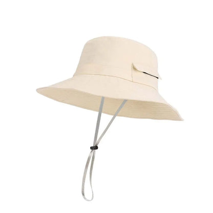 Nylon Drawstring Wide Brim Fishing Bucket Hat