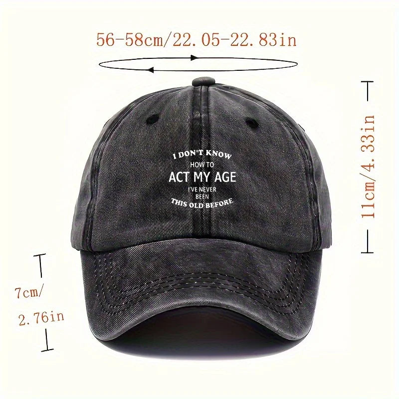 Vintage Letter Washed Baseball Cap