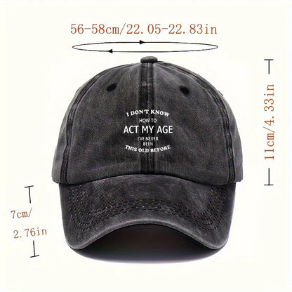 Vintage Letter Washed Baseball Cap