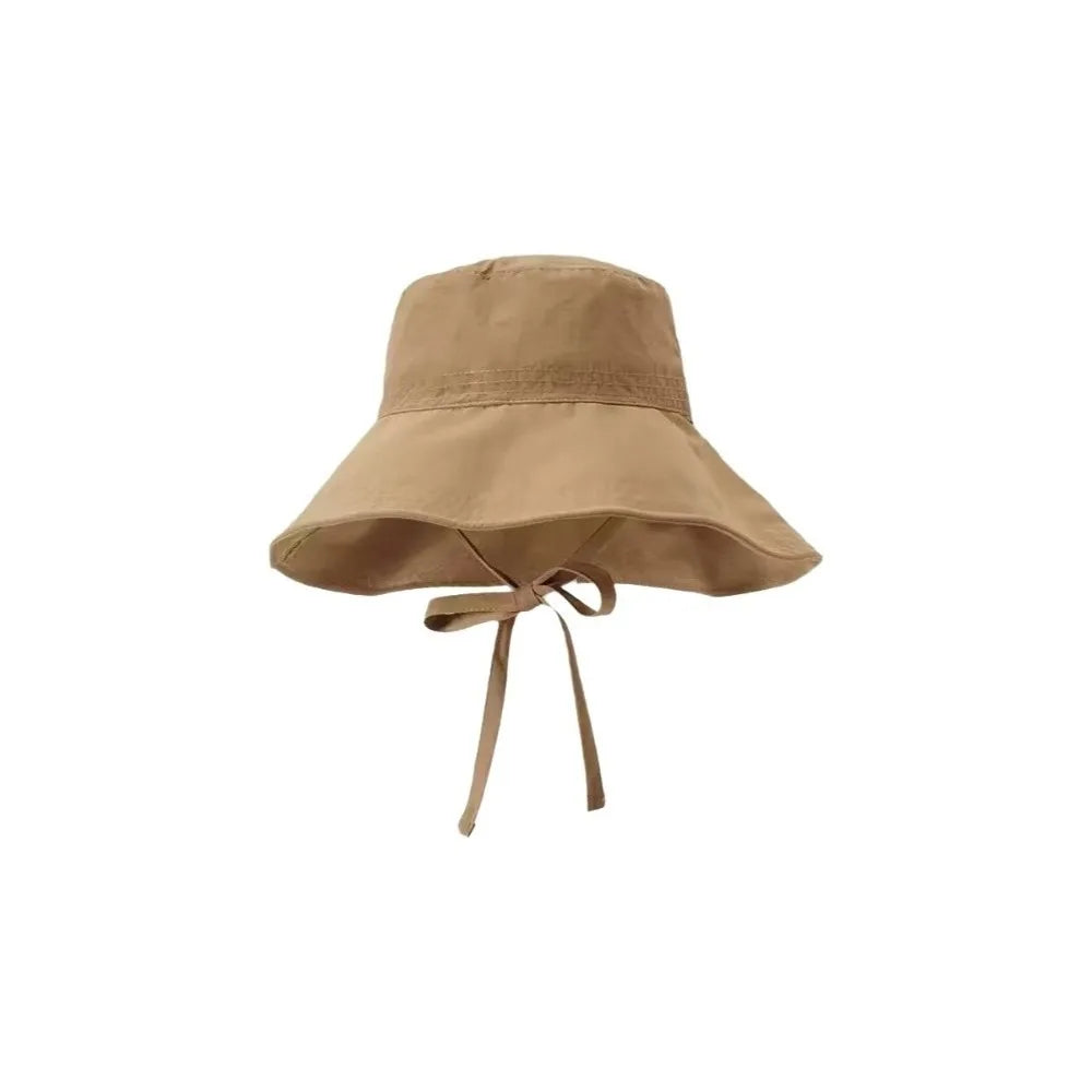 Foldable Wide Brim Breathable Bucket Hat With Strap