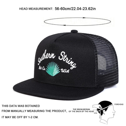 Unisex Embroidery Hip- Hop Net Hats Spring Summer Outdoor