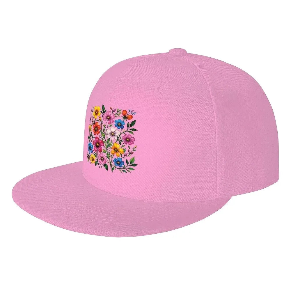 Colorful Floral Bouquet Snapback Cap
