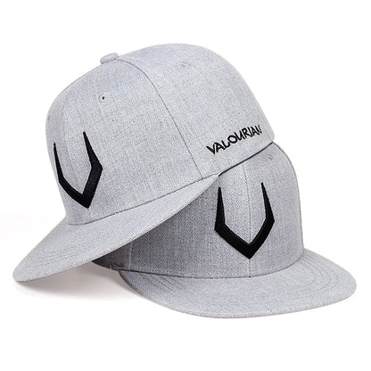 Grey V 3D Embroidered Snapback Cap