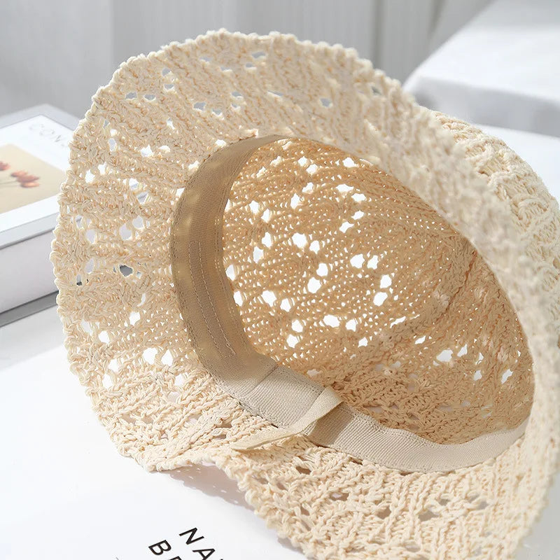 Women's Knitted Bucket Hat For Spring Summer Size 56-58cm