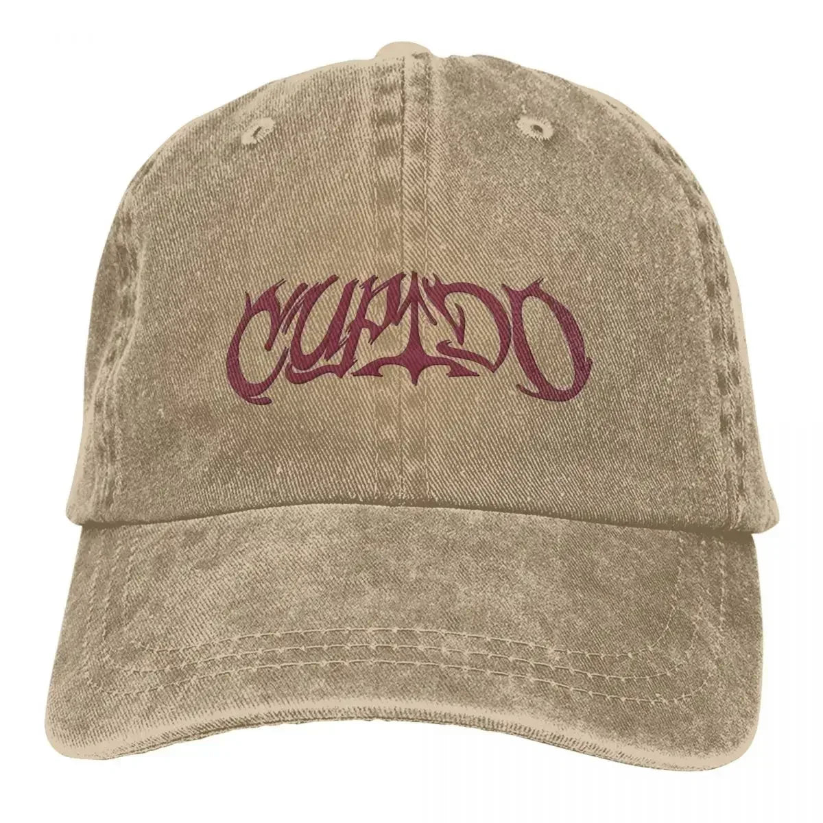 Tini Stoessel Cupido Logo Distressed Denim Baseball Cap