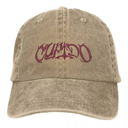 Tini Stoessel Cupido Logo Distressed Denim Baseball Cap