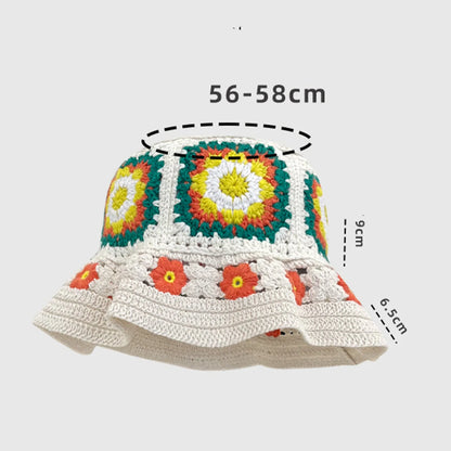 Colorful Floral Plush Bucket Hat