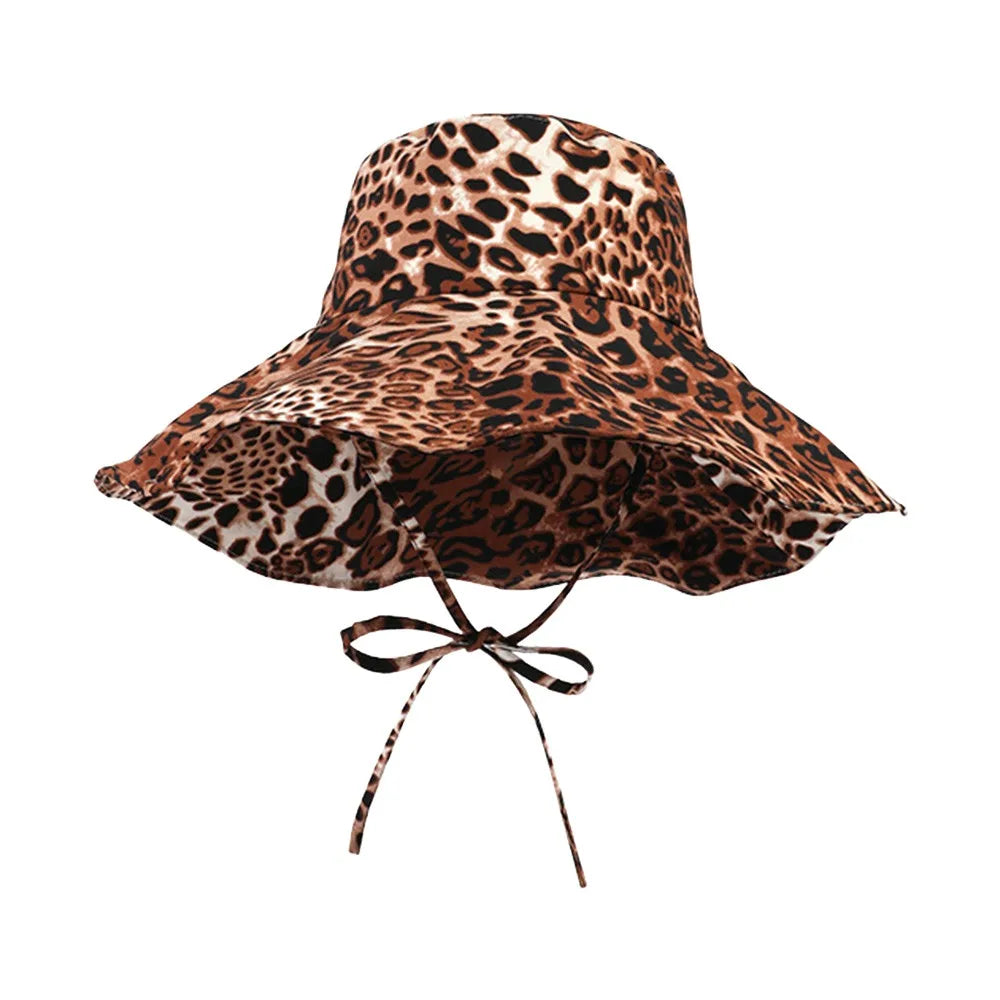 Black Dot Bucket Hats Leopard Print