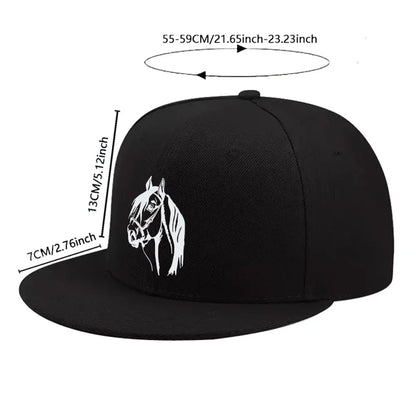 Horse Head Print Snapback Cap