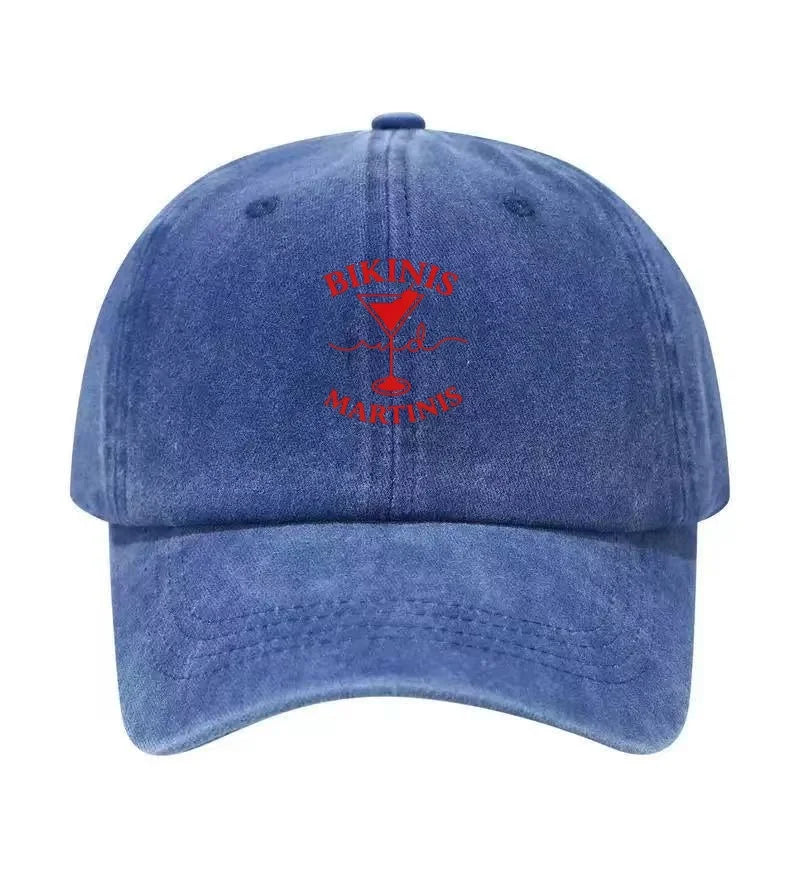 Bikinis Martinis Washed Cotton Baseball Cap