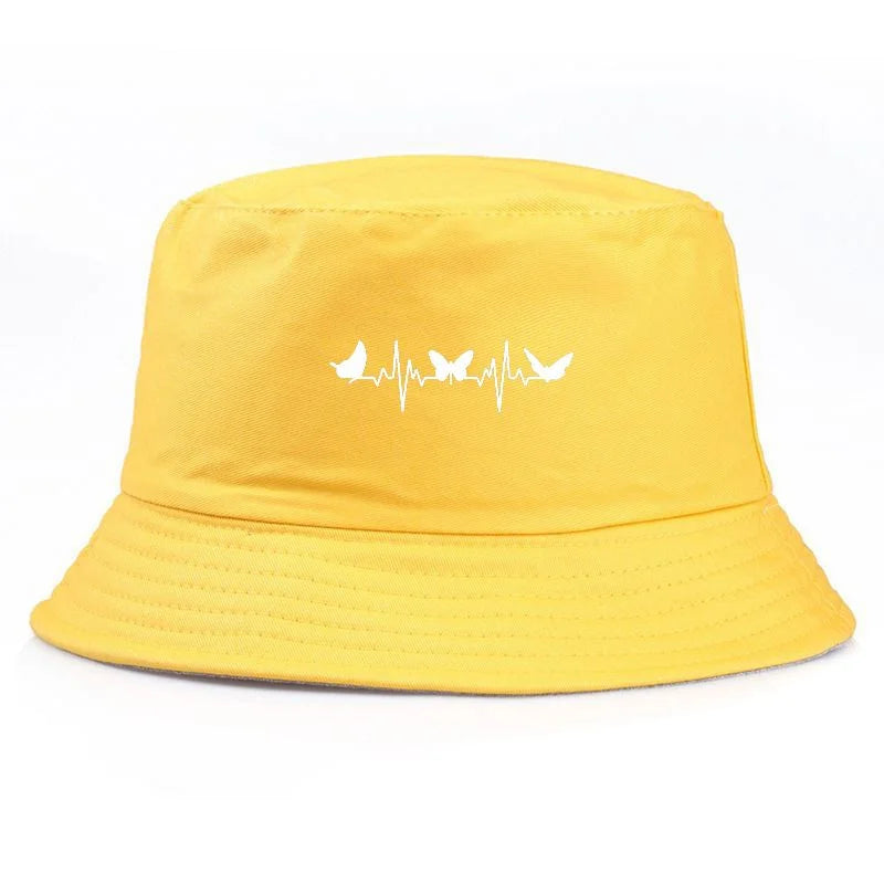 Butterfly Heartbeat Y2K Vintage Streetwear Bucket Hat