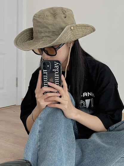 Newest Custom Logo Cotton Outdoor Travel Bucket Hat