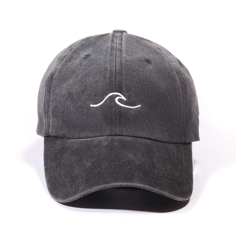 Wave Pattern Embroidered Baseball Cap